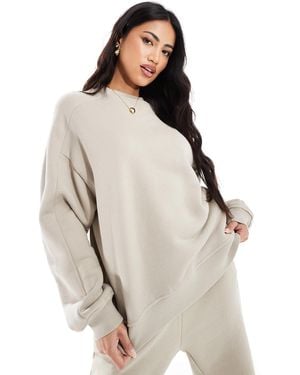The Couture Club Washed Essentials Oversized Crew Neck Sweat - Natural