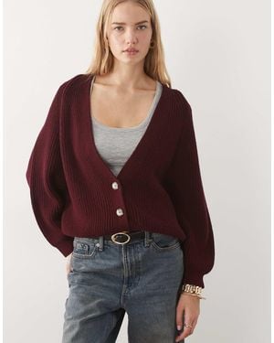 ASOS Knitted Oversized Cardigan - Red