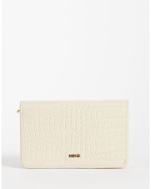 Mango Portemonnee Met Croco-Effect - Naturel