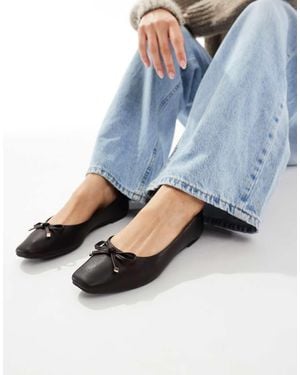 New Look Bow Pu Ballet Flat - Blue