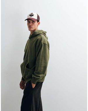 ASOS Premium Heavyweight Oversized Washed Zip Up Hoodie - Green