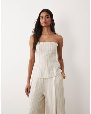 Miss Selfridge Tailored Linen Look Bandeau - Natural
