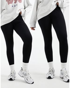ASOS Asos Design Curve 2 Pack leggings - Black