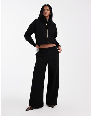 Miss Selfridge Premium Wide Leg Sweatpants - Black