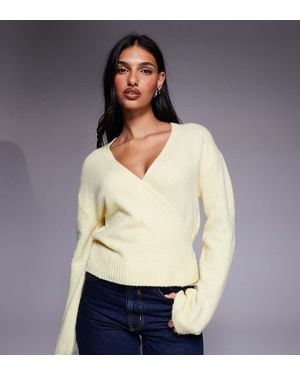 Kaiia Exclusive Wool Feel Knitted Wrap Cardigan - Natural