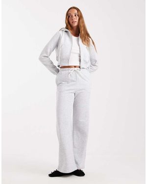 Cotton On Classic Fleece Wide Leg Joggers - White