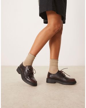 Glamorous Derby Lace-Up Shoes - Natural