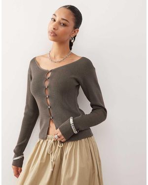 Weekday Off-shoulder Cardigan - Natural