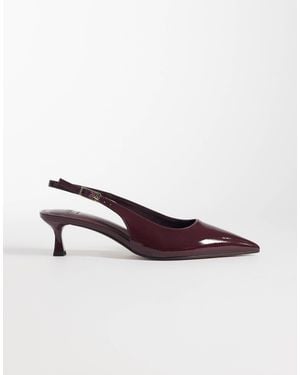 ASOS Wide Fit Skip Slingback Kitten Heel Shoes - Black