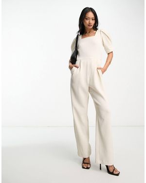 Closet Square Neck Jumpsuit - White