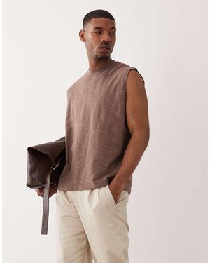 ASOS Heavyweight Oversized Tank - Brown