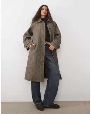 Jdy Longline-mantel mit fischgrätmuster - Mehrfarbig