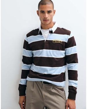 Brave Soul Long Sleeve Rugby Shirt - White