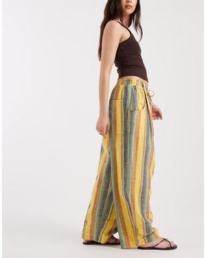 Free People Chambers Laid Back Pull On Trousers - Yellow
