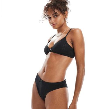 The Frolic Exclusive Pointelle Low Rise Brief Co-ord - Black