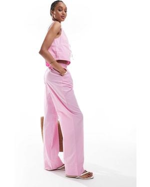 ONLY Wide Leg Boxer Detail Pants Co-Ord - Pink