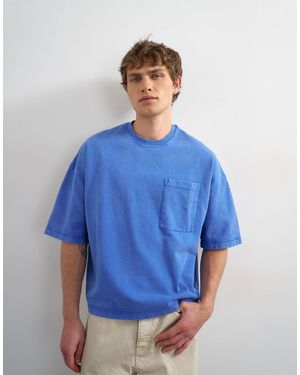 TOPMAN Premium Boxy Fit T-shirt With Pocket - Blue