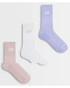 New Balance Confezione Da 3 Paia Di Calzini Midcalf Stagionali Per Tutti I Giorni - Bianco