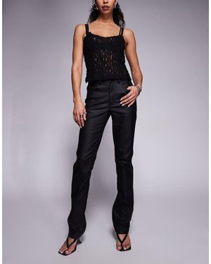 ASOS Vaqueros Negros De Corte Slim Ajustado Con Acabado Revestido De - Azul