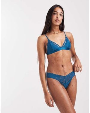 Cotton On Everyday Lace G String Brief - Blue