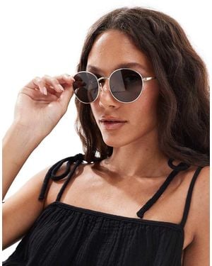 New Look Round Metal Fram Sunglasses - Black
