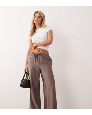 New Look Wide Leg Woven Trousers - Natural