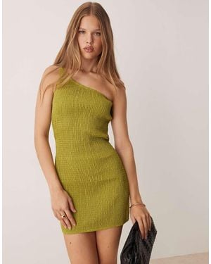 Collective The Label One Shoulder Mini Dress - Green