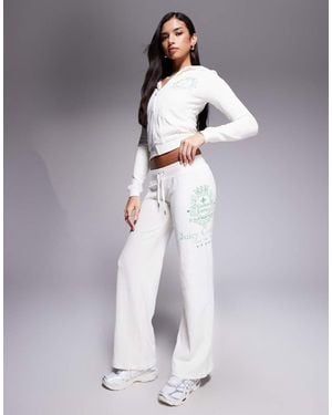 Juicy Couture Co-Ord Drawstring Logo Wide Leg Joggers - Green