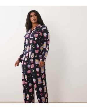 Chelsea Peers Halloween Curve Long Sleeve Pyjama Set - Blue