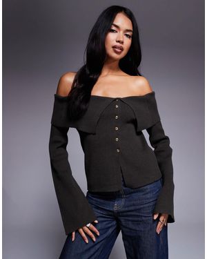 Kaiia – exclusive – gerippter pullover - Schwarz