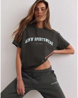 Aim'n Varsity boxy-t-shirt - Grün