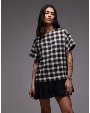 ASOS Cord Hybrid T-Shirt Mini Dress - Black