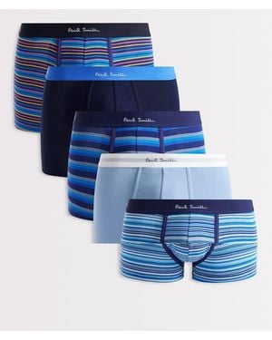 Paul Smith 5 Pack Trunks Signature Stripe - Blue