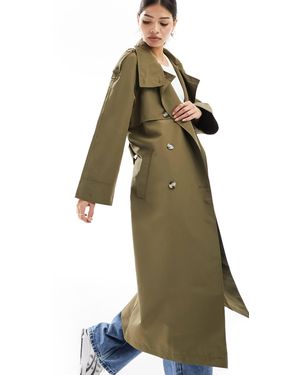 Vero Moda – maxi-trenchcoat - Grün