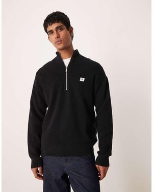 Calvin Klein Waffle Quarter Zip Jumper - Blue