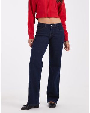 ONLY Maddie Jeans Baggy A Vita Bassa - Blu