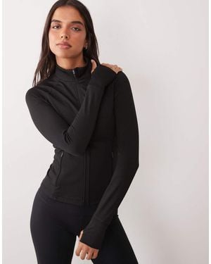 4505 Icon Thermal Zip Up Contouring Long Sleeve Running Jacket - Black