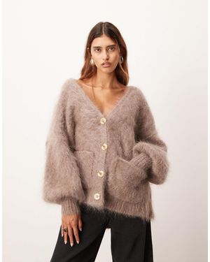ARRANGE – hochwertige oversize-strickjacke - Natur