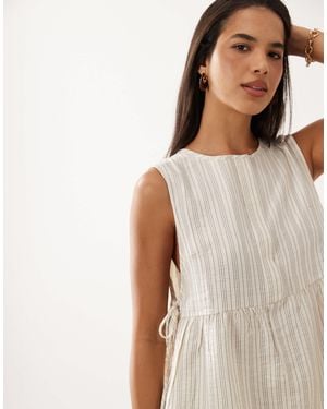 Jdy Side Tie Details Top Co-ord - Natural