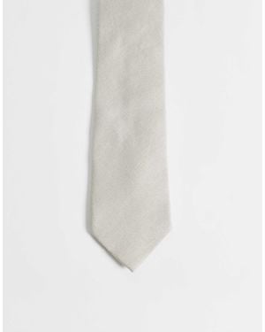ASOS Linen Mix Tie - White