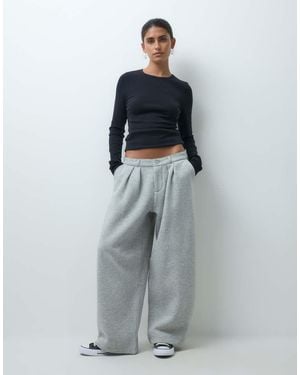 Collusion Pleated Wide Leg Trouser - Grey
