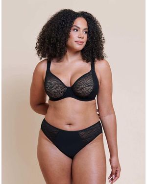 Curvy Kate Smoothie Lace Moulded Balcony Bra Fuller Bust - Black