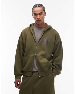 Collusion Heavyweight Boxy Hoodie - Green
