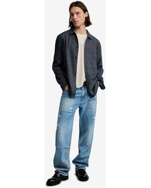 Desigual Camicia Ricamata - Blu
