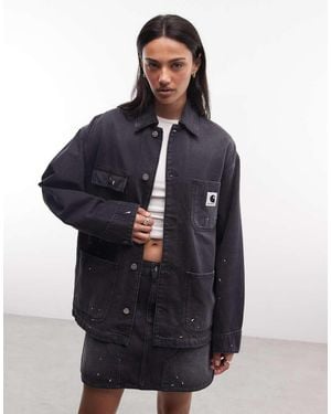 Carhartt Og Michigan Denim Jacket With Paint Splatter Effect Co-ord - Blue