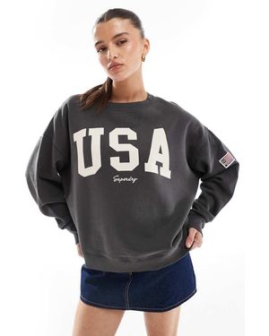 Superdry Athletic Essentials Relaxed Crew Sweatshirt - Black
