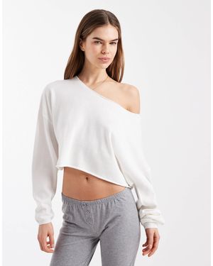 Cotton On Pull confortable en maille à épaules dénudées - lait - Blanc