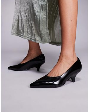 Public Desire Public Desire Lunch Date Wide Fit Low Heel Court Shoes - Gray