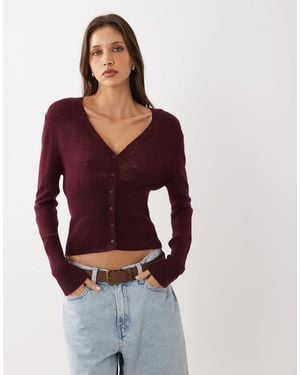 Cotton On – flauschige strickjacke - Rot