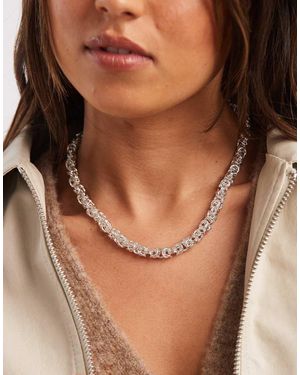 Accessorize Collar De Cadena Texturizada Luxe De - Marrón